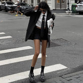 BXOXO Y2K Low Waist Mini Skirt With short lining Sexy A-line Package Hips Mini Short Skater Party Femme Gray Black